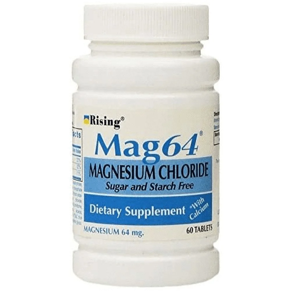 NEW MAG 64 MAGNESIUM CHLORIDE WITH CALCIUM 60 TABLETS (3 Bottles = 180 Tablets)