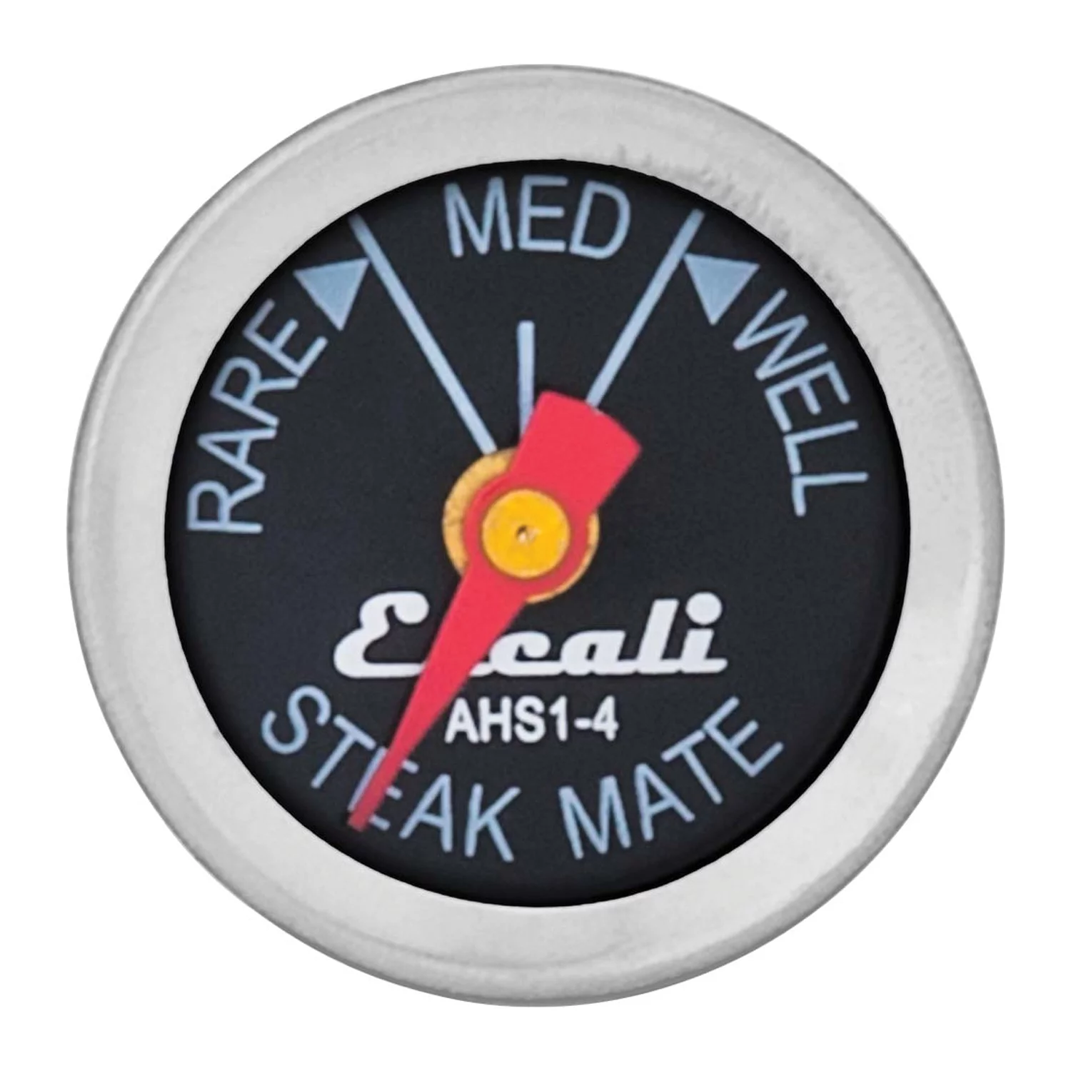 Escali AHS1-4 Easy Read Mini Steak Thermometer Set, Dial Reads Rare, Medium & Well, Dishwasher Safe, Silver