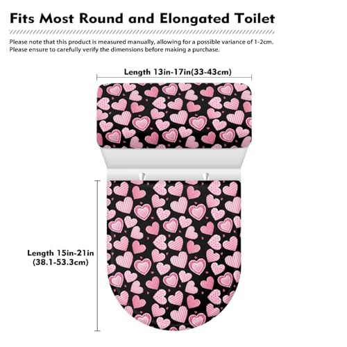 Christmas Bow Bell Toilet Tank Lid Cover and Toilet Seat Lid Cover 2 Pcs Set Toilets Covers with Elastic Cloth Fits Most Toilets Tanks & Lids