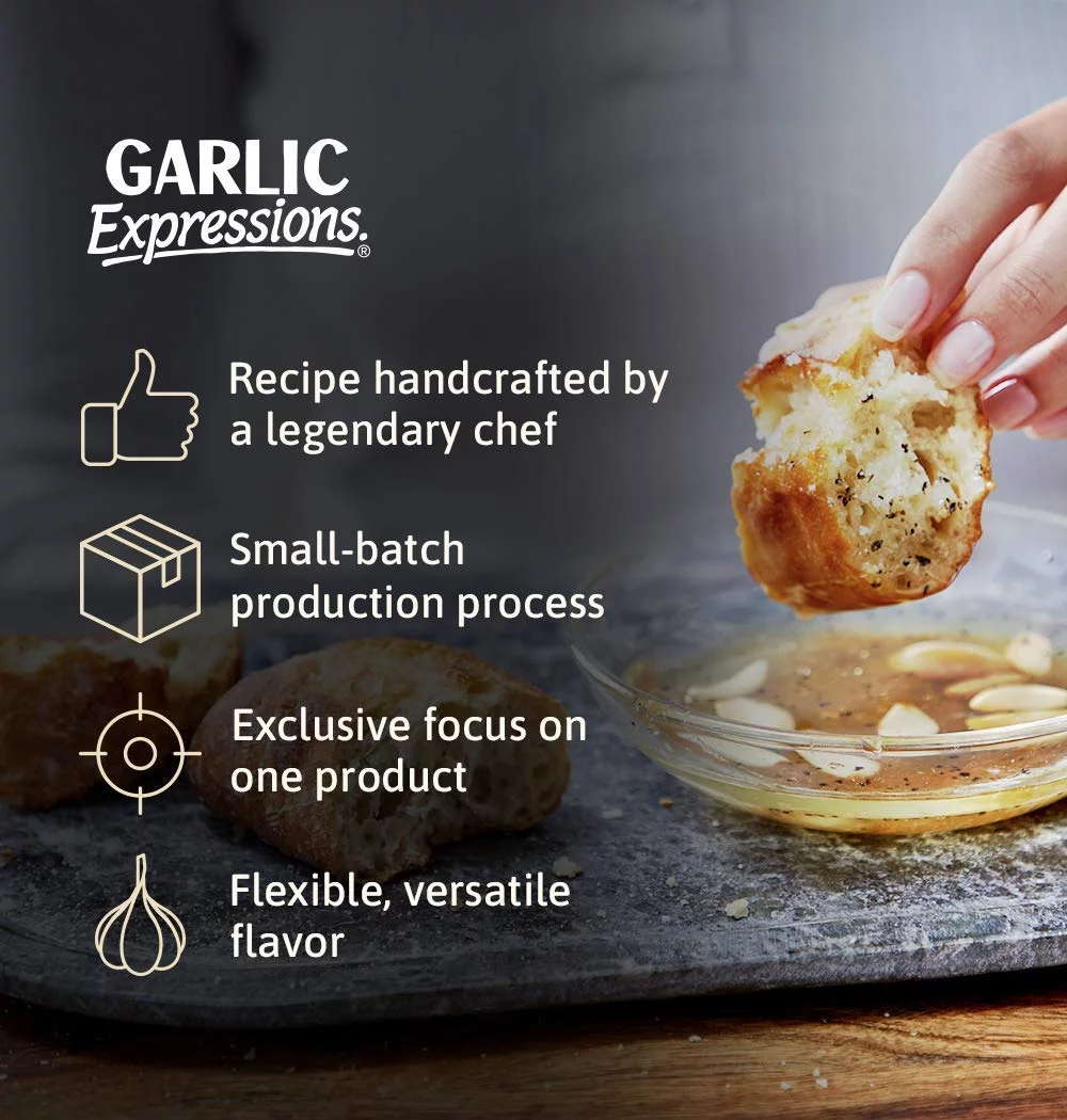 Garlic Expressions Vinaigrette Salad Dressing, Marinade | Non GMO, Vegan, Gluten Free Garlic Oil Vinaigrette Dressing | 12 Ct