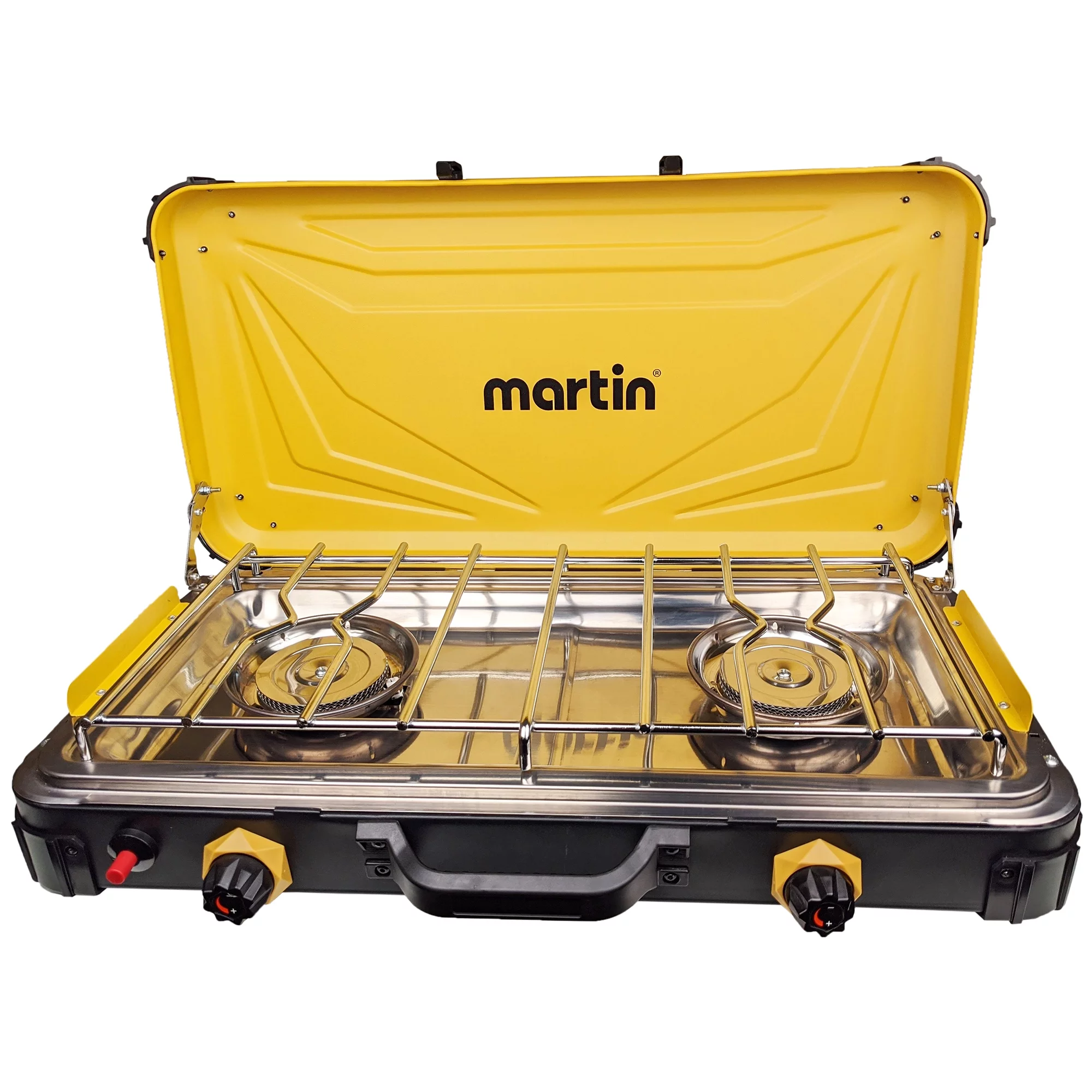 Martin 2 Burner Camp Stove - Portable Dual Propane Gas Burner for Camping and Outdoor Cooking