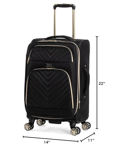 Kenneth Cole REACTION Chelsea Chevron Quilted Luggage, Black, 24-Inch Checked
