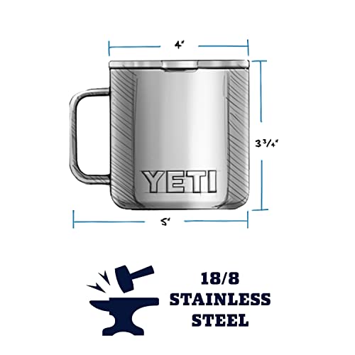 YETI Rambler 10 oz Stackable Mug, Vacuum Insulated, Stainless Steel with MagSlider Lid, Stainless