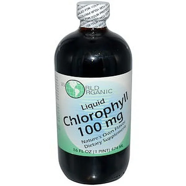 World Organic, Liquid Chlorophyll, 100 mg, 16 fl oz (474 ml) (Pack of 2)