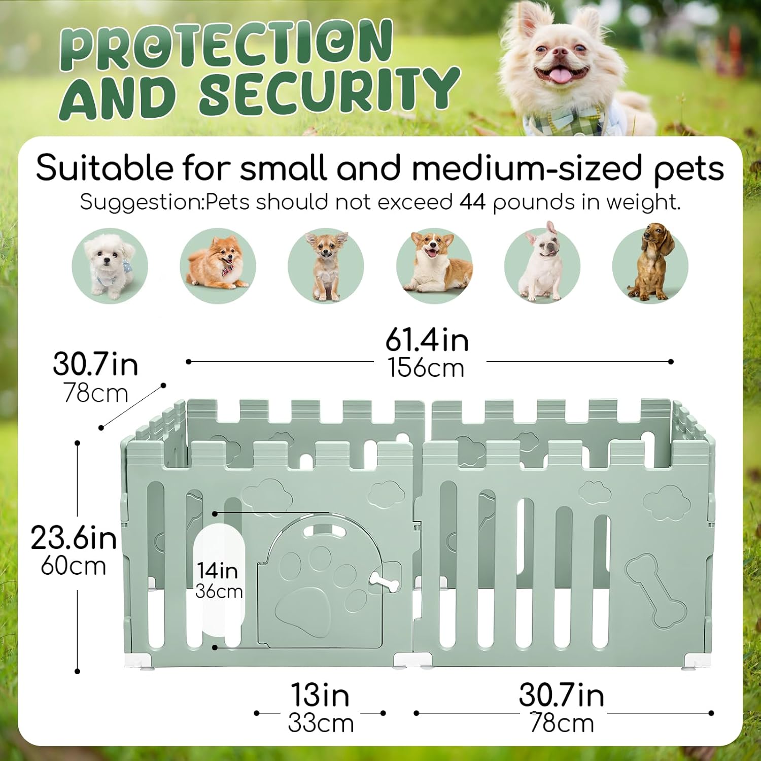 Dog Playpen with Door, 6-Panel 24