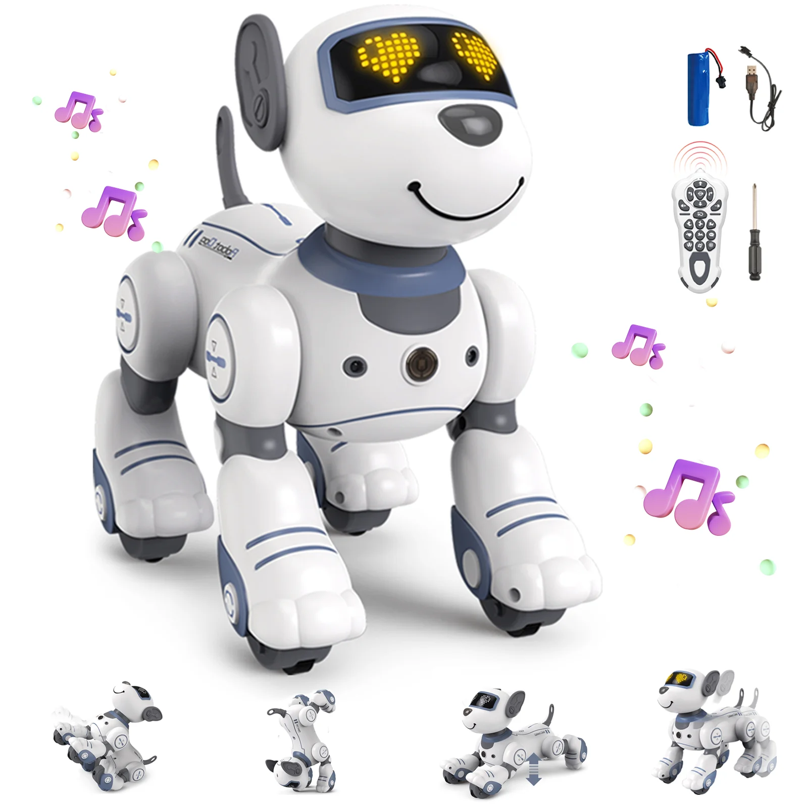 Robot Dog,Robot Dog Toy For Kids, With Interactive Touch Sensors Robot Pet, Ntelligent Dog With Programming Mode, Robotic Puppy Toy Gift For Kids Boys & Girls, Perfect For Kids Ages 3+