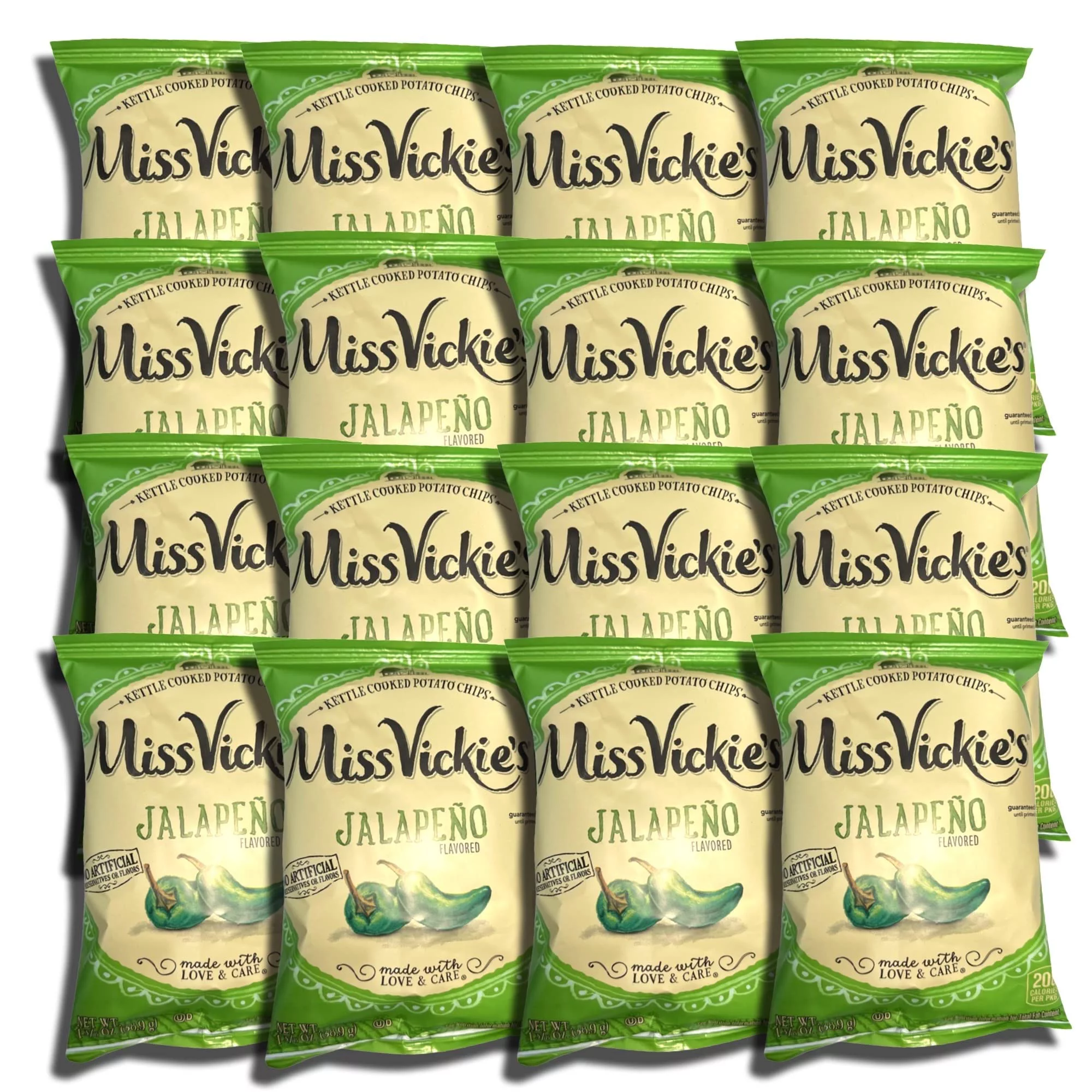 Tribeca Curations | Jalapeno Kettle Cooked Potato Chips by Ms. Vickie | 1.375 Oz Bags | Bundle Value Pack of 12 Includes Tribeca Mints