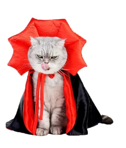 4/8 Pcs Halloween Devil Vampire Cloak Cape Pet Cat Adjustable Cosplay Attire Red Black(8pcs)