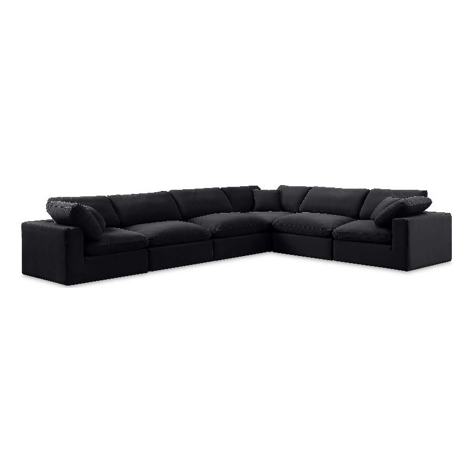Meridian Furniture Comfy Black Velvet Modular Sectional