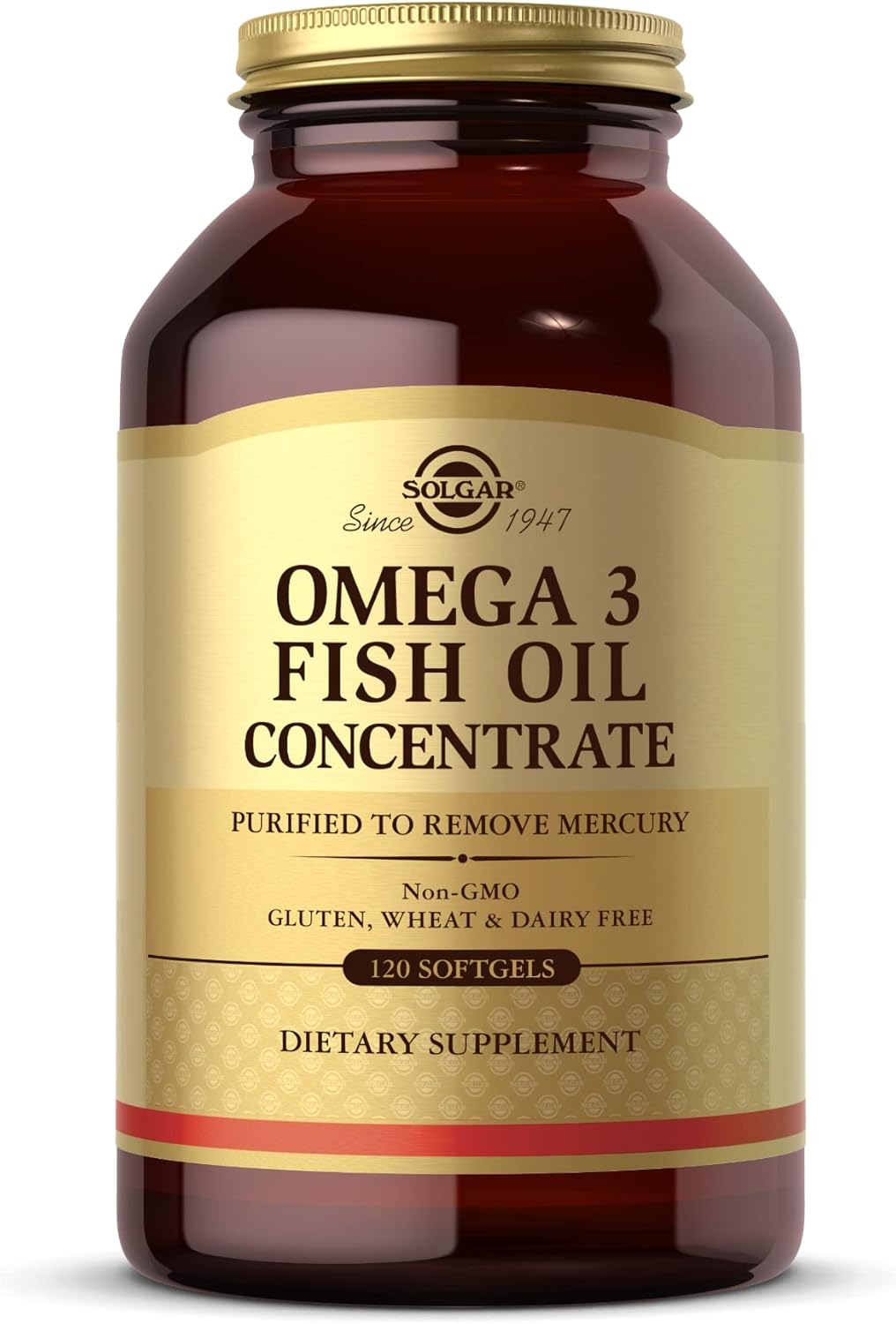 SOLGAR Omega-3 Fish Oil Concentrate - 120 Softgels - Support for Joint & Metabolic Health - Gluten Free, Non-GMO, Dairy Free - 60 Servings