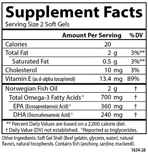 Carlson The Very Finest Fish Oil Softgels, Lemon Flavor, 120 + 30 Ct