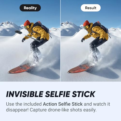 Insta360 X4 Standard Bundle - Waterproof 8K 360 Action Camera, 4K Wide-Angle Video, Invisible Selfie Stick Effect, Removable Lens Guards, 135 Min Battery Life, AI Editing, Stabilization