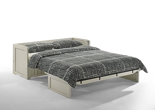 NIGHT & DAY Furniture Murphy Cube Cabinet Bed (White, Queen)