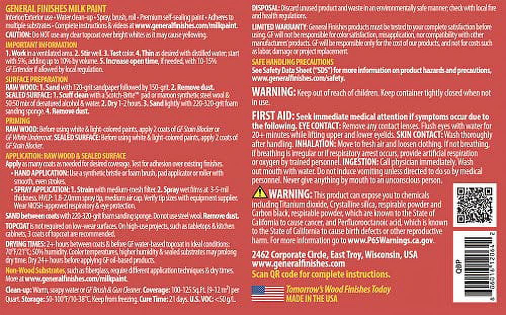 General Finishes Water Based Milk Paint, 1 Quart, Ballet Pink