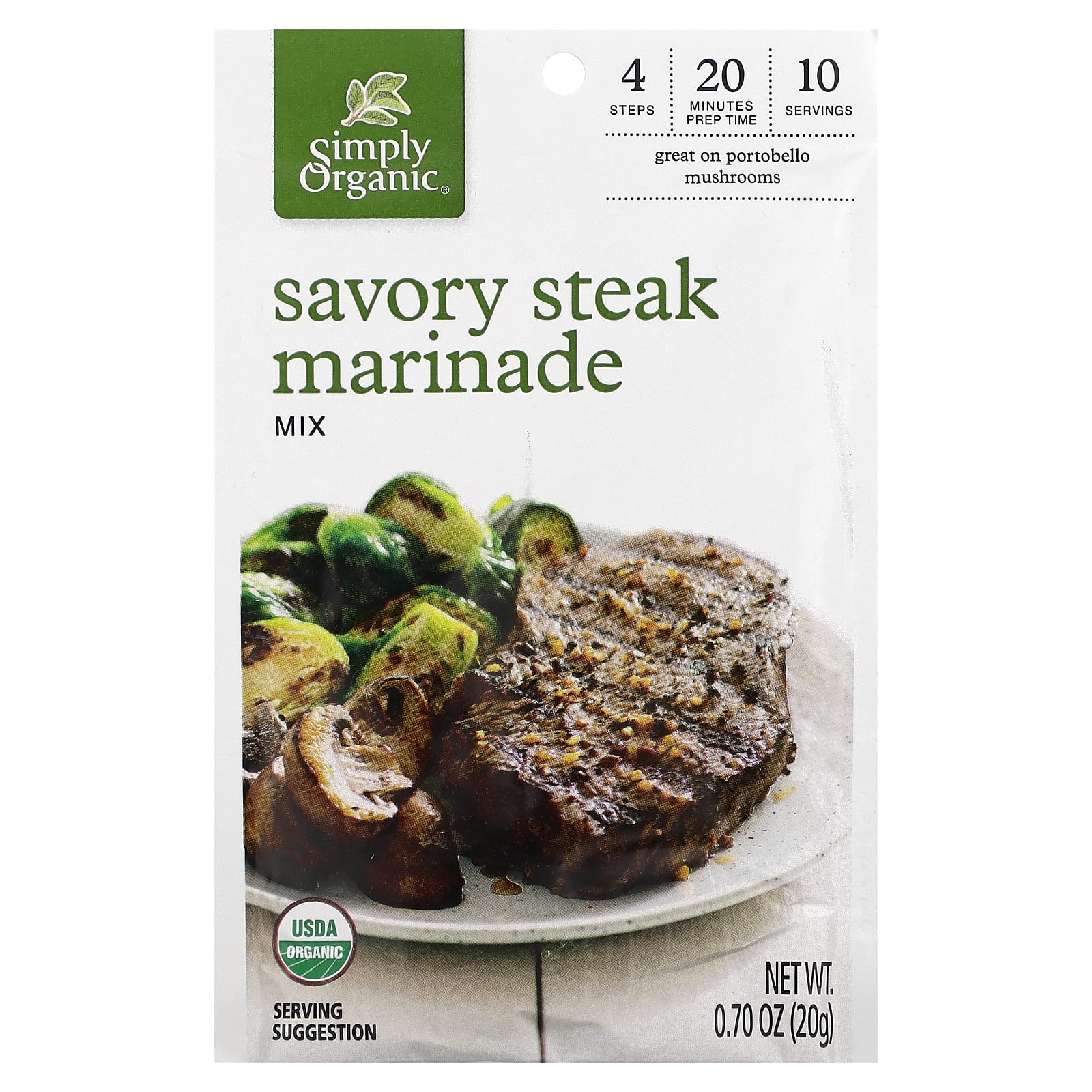 Simply Organic 15768 Savory Steak Marinade Mix 0.70 oz.