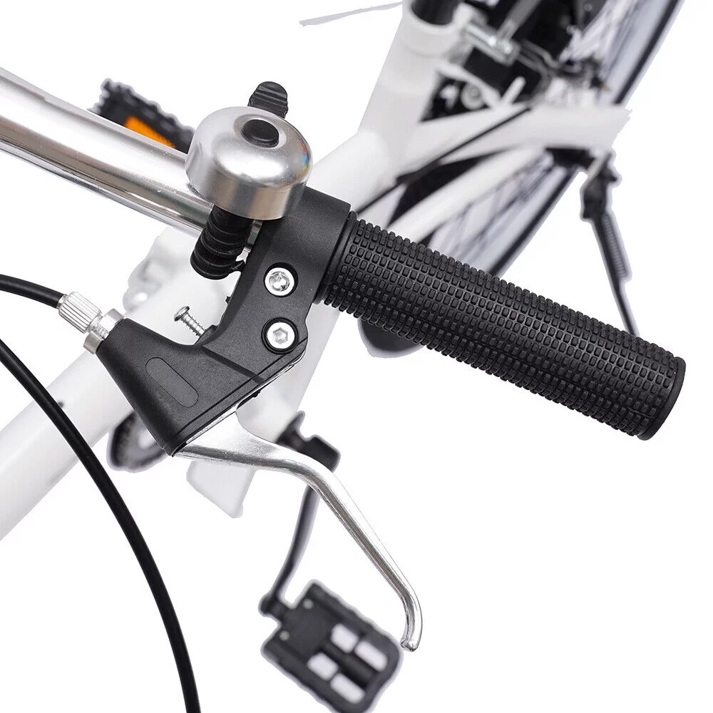 20-inch Adult Folding Bike Lightweight Bicycle 7 Speed Men Women Cycling White