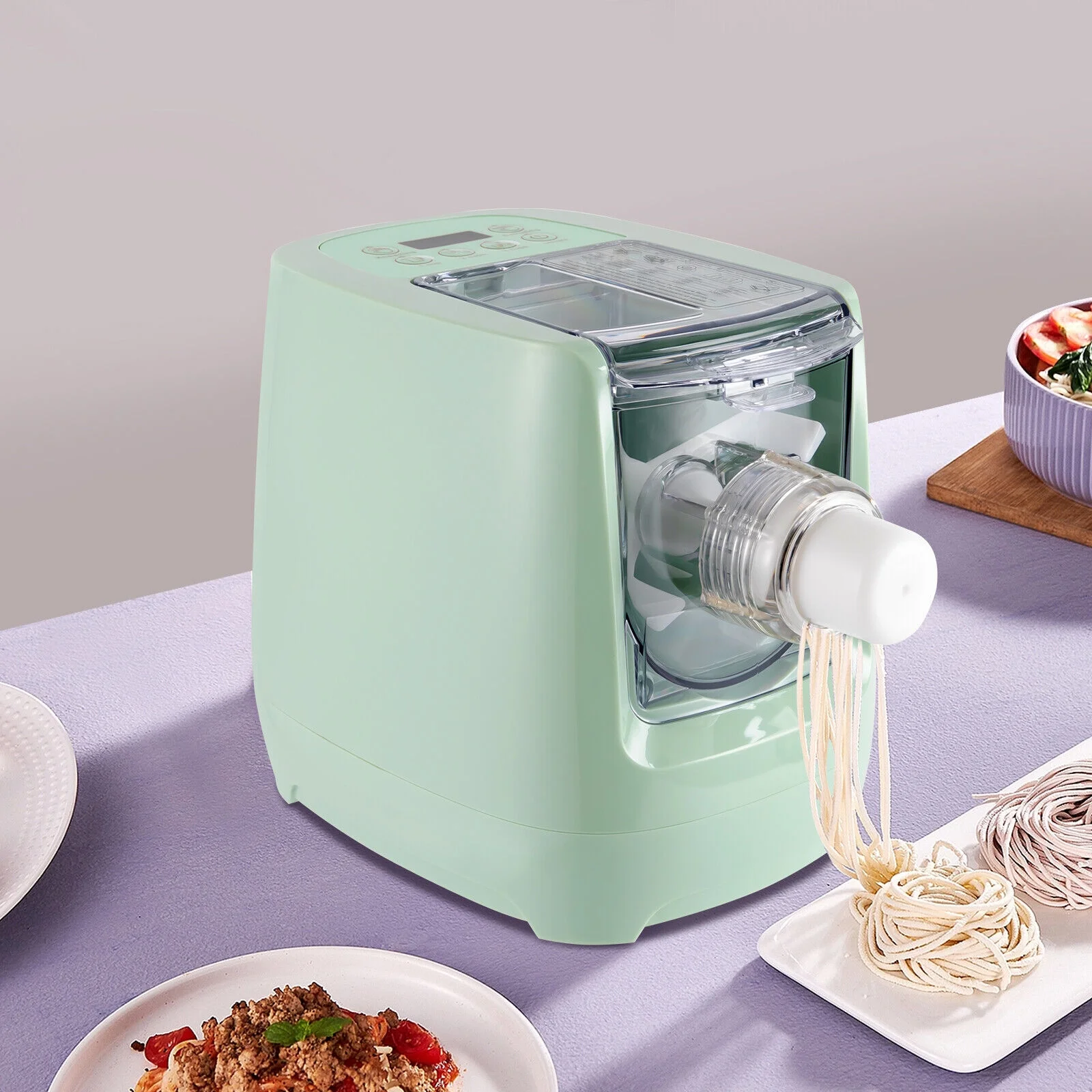 Miumaeov 13-Mode Automatic Noodle Maker Electric Pasta Lasagna Dumpling Skin Making Machine Green