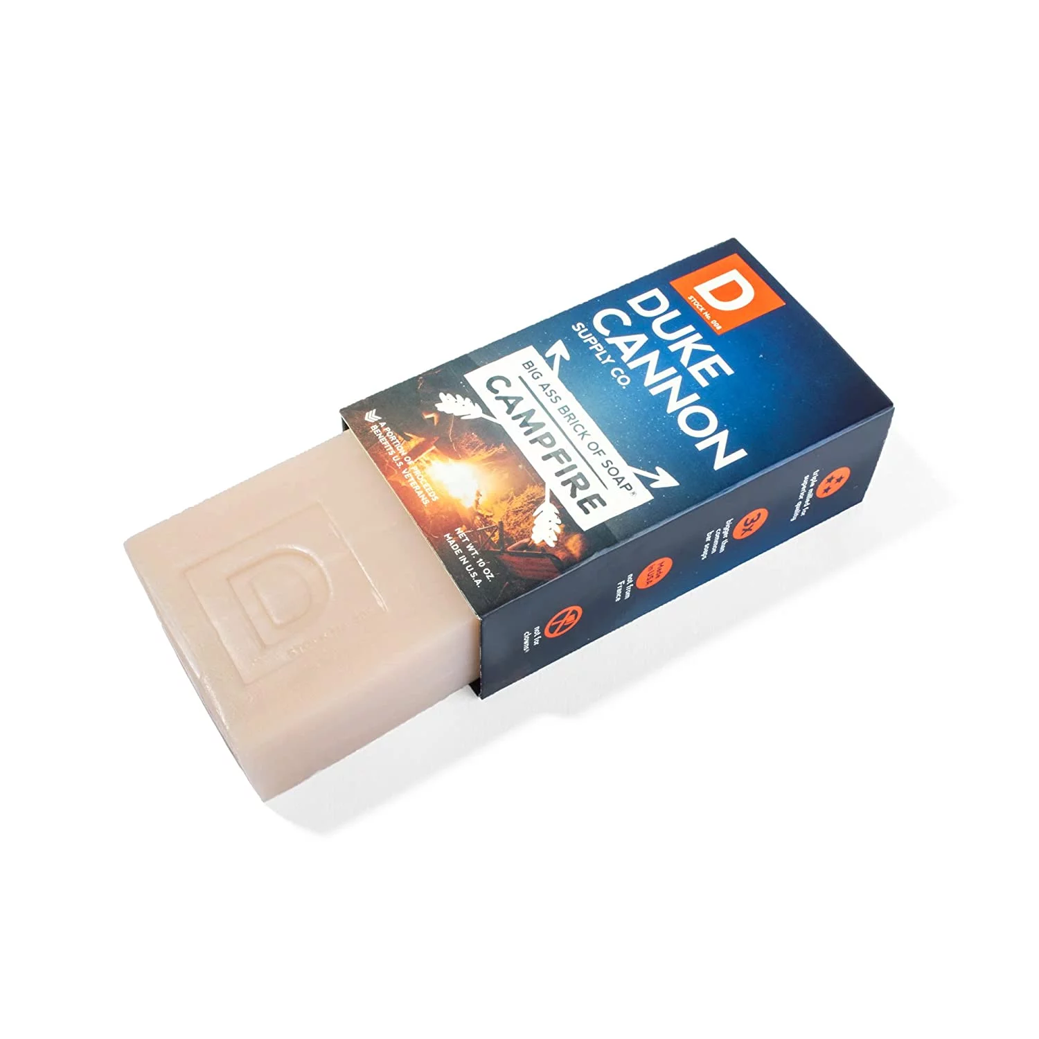 Duke Cannon Supply Co. Big Ass Brick of Soap - Superior Grade, Large Men's Soap with Musky Masculine Scents, All Skin Types, Campire, 10 oz