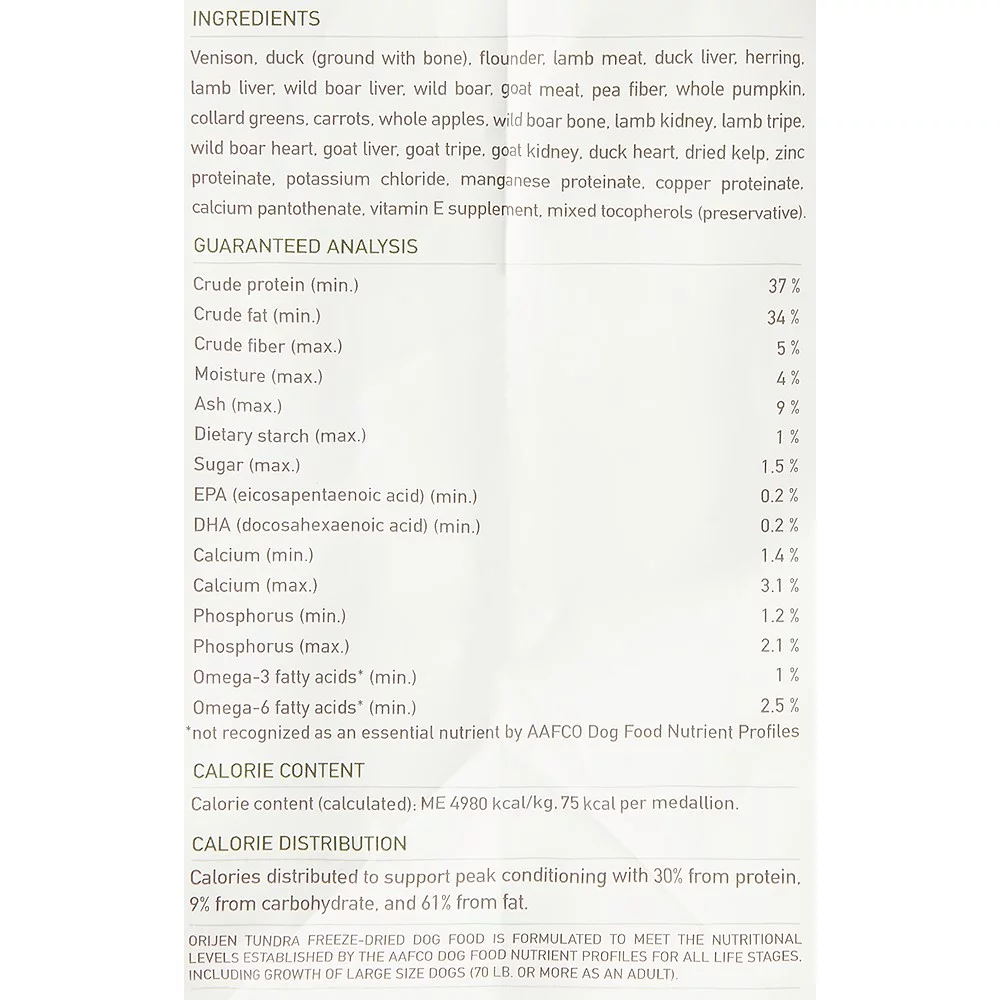 Orijen Tundra Grain-Free All Stages Freeze Dried Dog Food, 16 oz