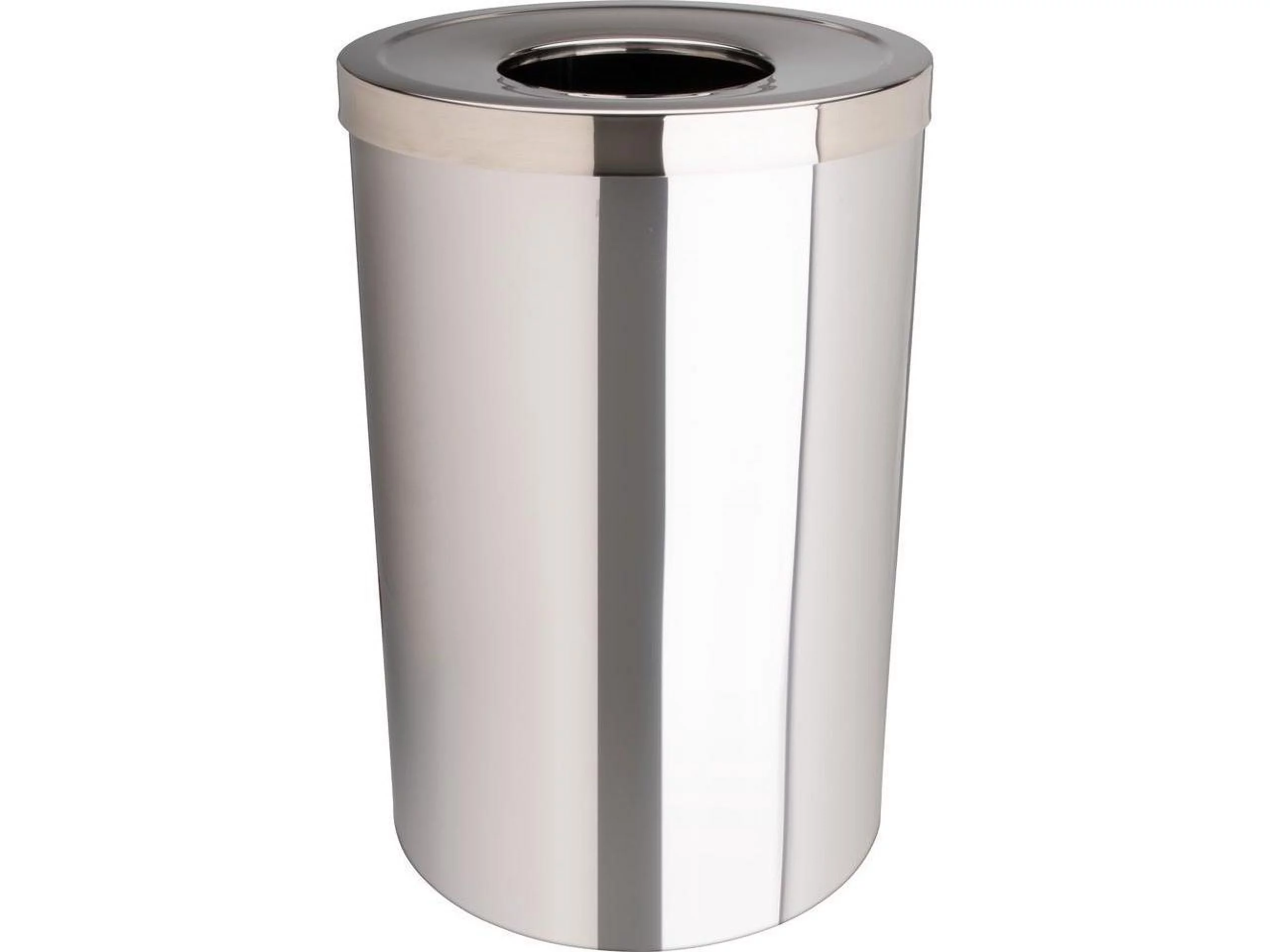 Genuine Joe Wast Receptacle Open-Mouth 30 Gal. Stainless Steel 58895