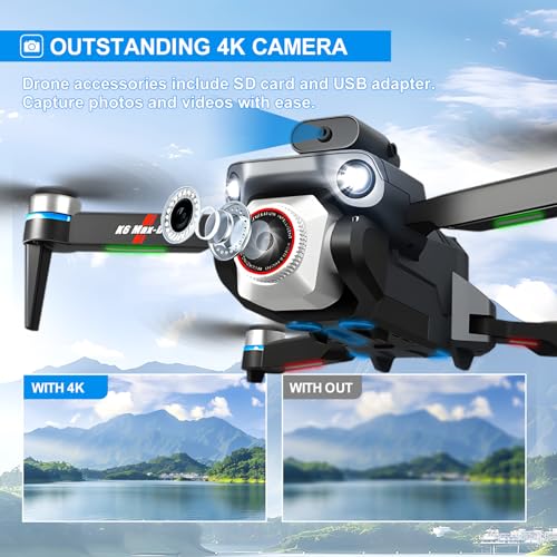 Drone With Screen On Controller With Camera 4k For Beginners And Kids,Wifi Fpv,Sd Storage,Foldable,3d Flips,One Key Take Off/Land,Headless Mode,Led Lights,Avoidance,Waypoints Fly,Sd Storage,Under 249g(2 Batteries)