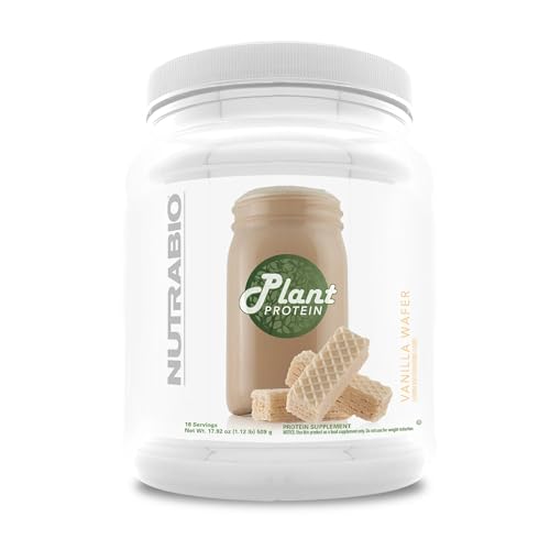 NutraBio Plant Protein – Complete Amino Acid Profile – 20G of Protein per Scoop – Gluten and Dairy Free, Zero Fillers, Naturally Sweetened, Non-GMO, USA Made Protein Powder (Vanilla Wafer)