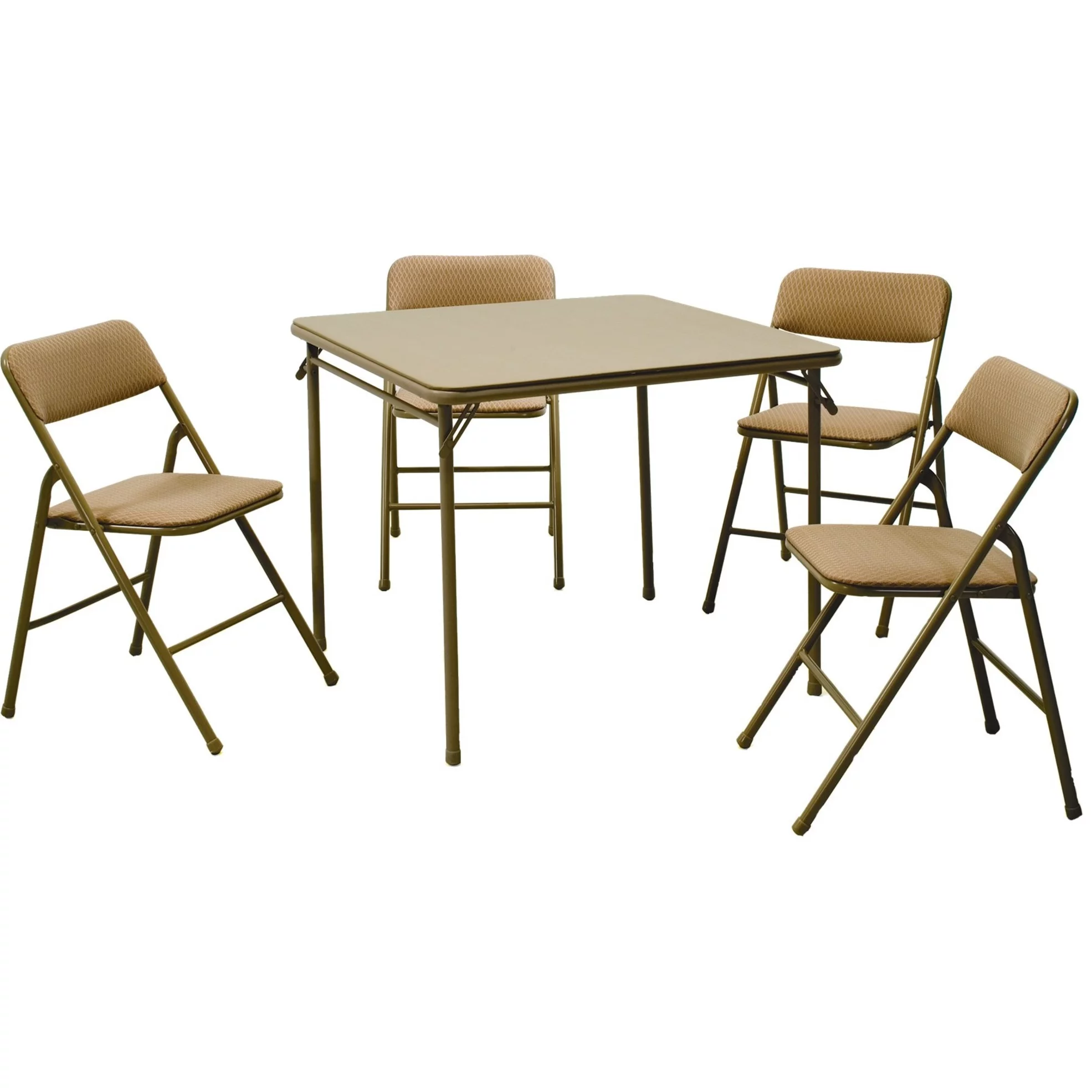 Cosco 5-Piece Folding Table and Chair Set, Tan