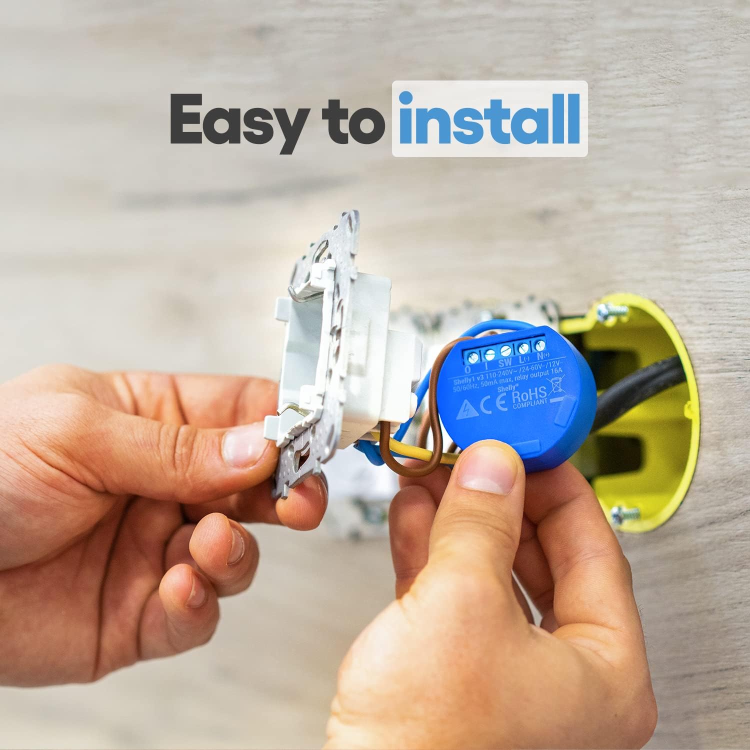 SHELLY 1 One Relay Switch Wireless WiFi Home Automation iOS Android Application - 4 Pack NON UL