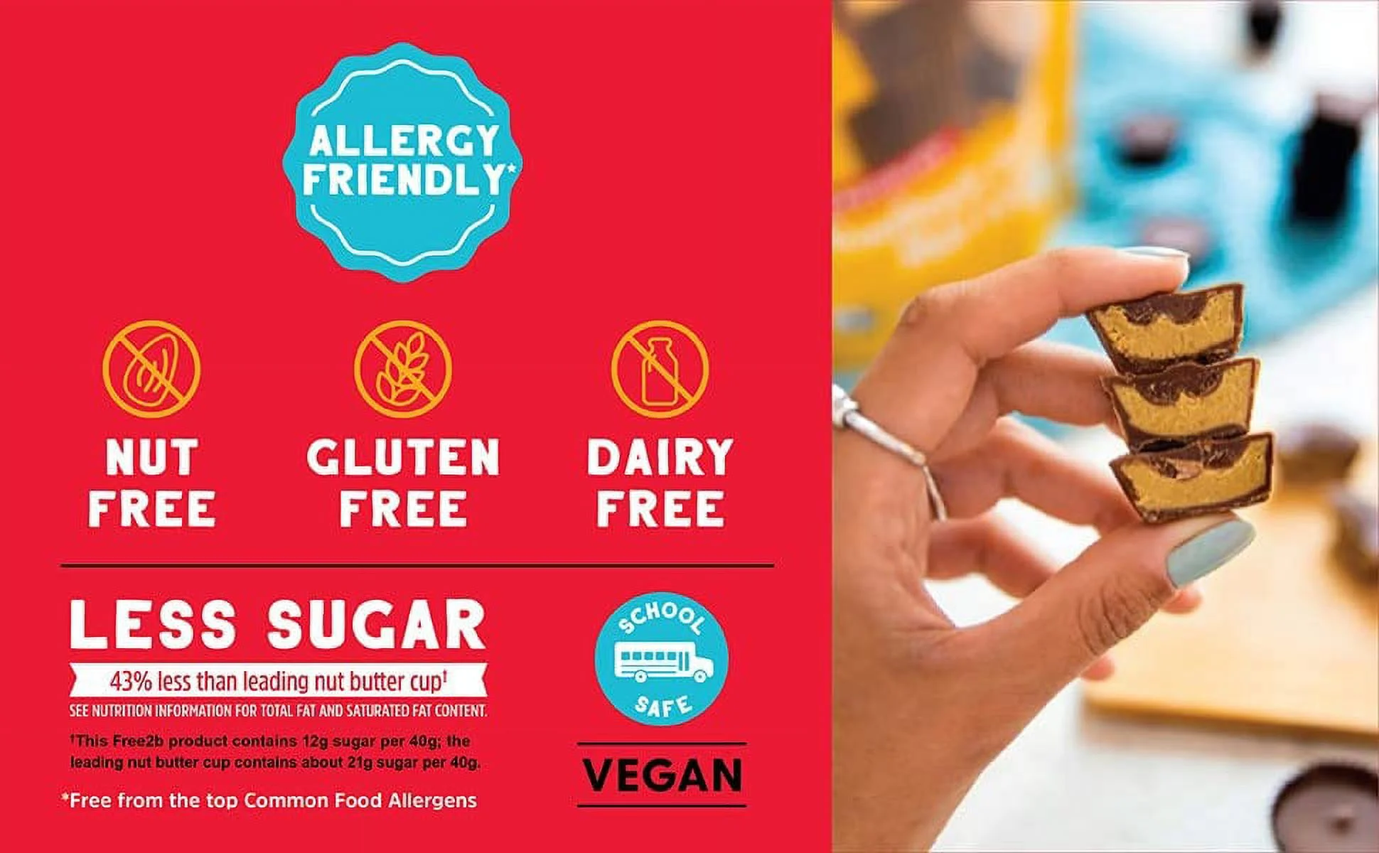 Free2b Foods Chocolate Sun Cups Minis Gluten-Free, Dairy-Free, Nut-Free and Soy-Free - 4.2 Oz. (Pack of 6)