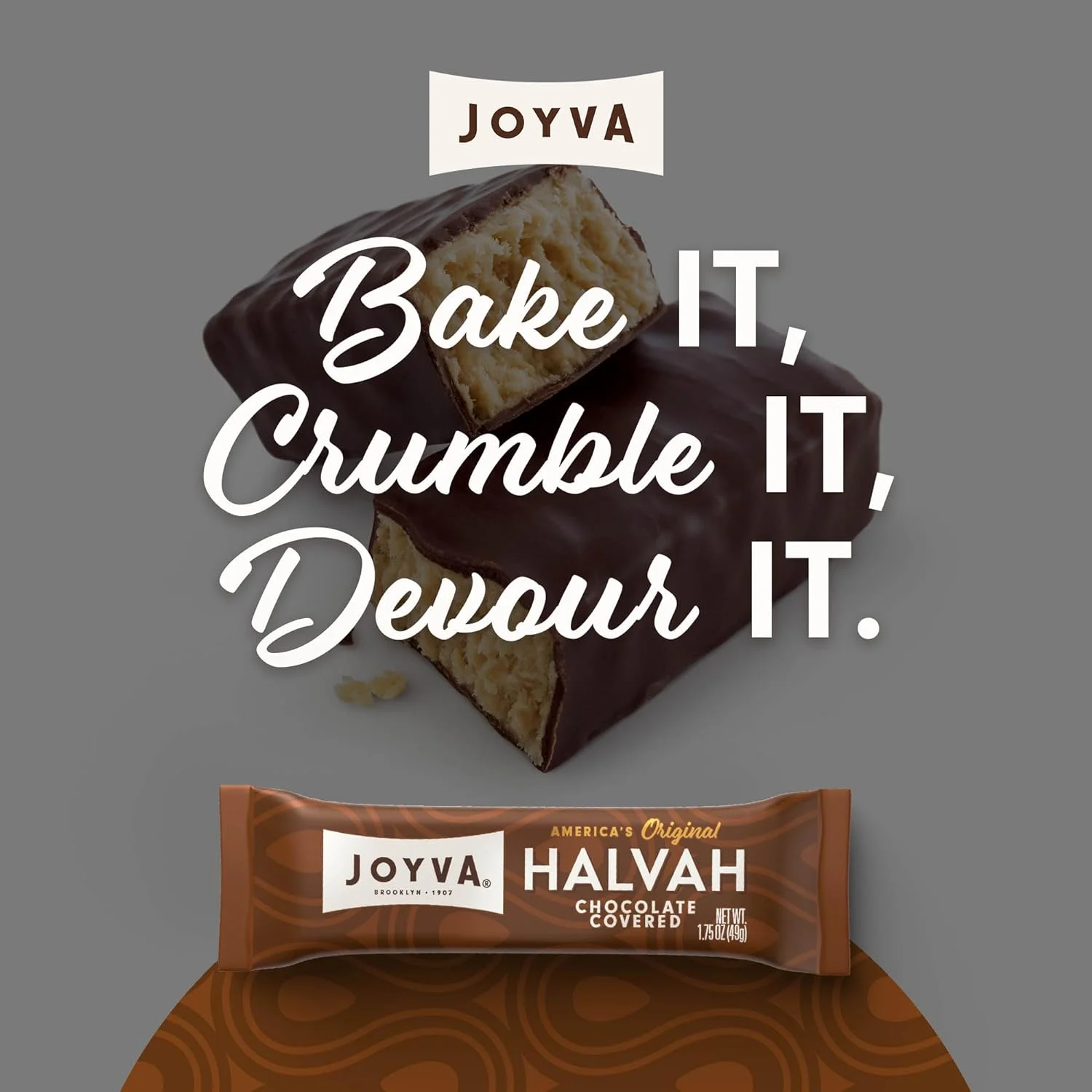 Joyva Halvah Bars - 1.75 oz, 36-count box | Kosher, Parve, Gluten Free, Dairy Free | Chocolate Covered