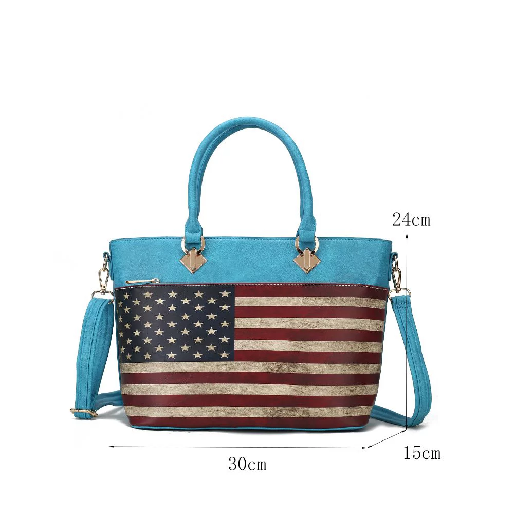 MKF Collection Lilian Vegan Leather Women's Flag Tote by Mia K. - Black