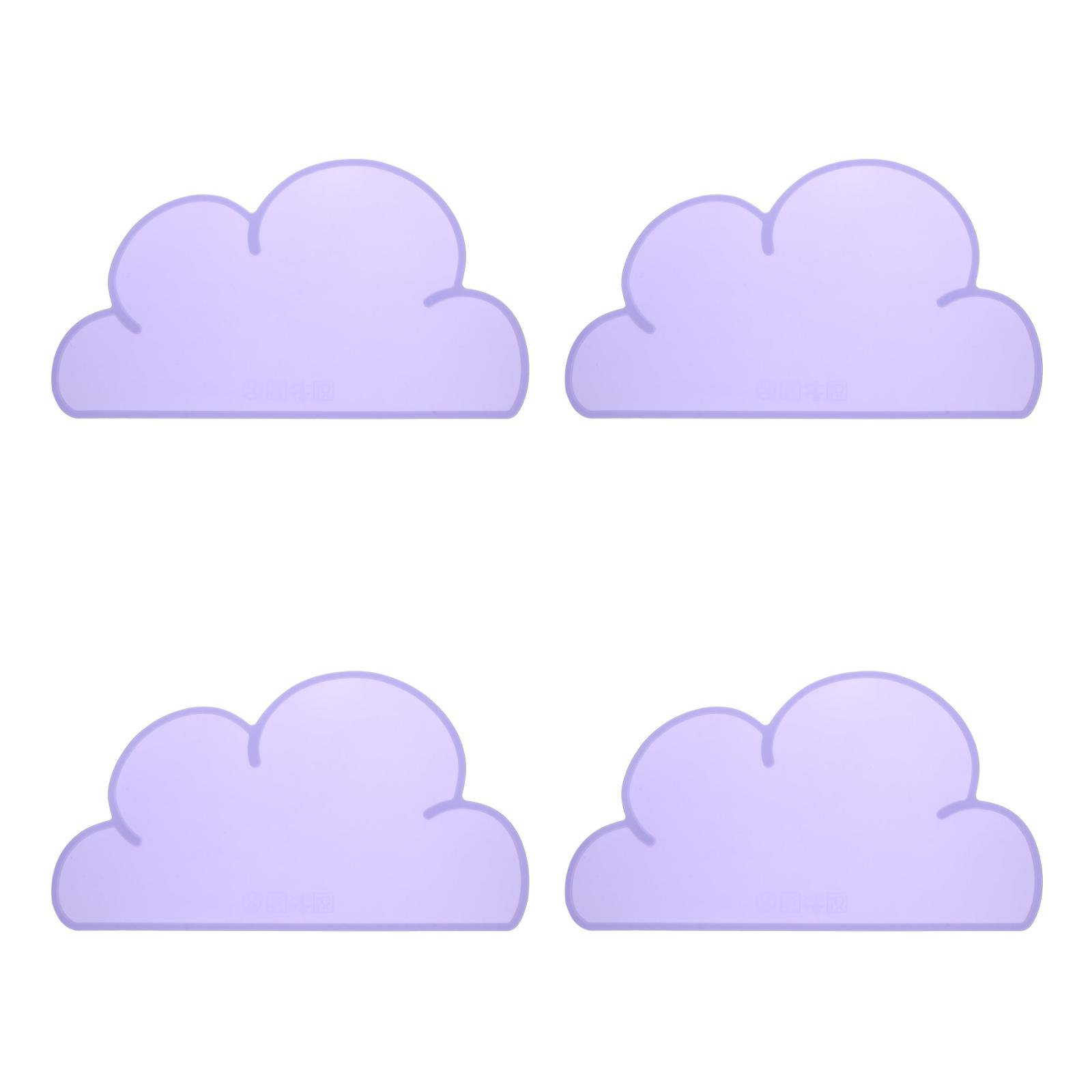 4 Count Pets Silicone Pet Placemat Pet Supply Mat Child 48X27X0.2CM Purple