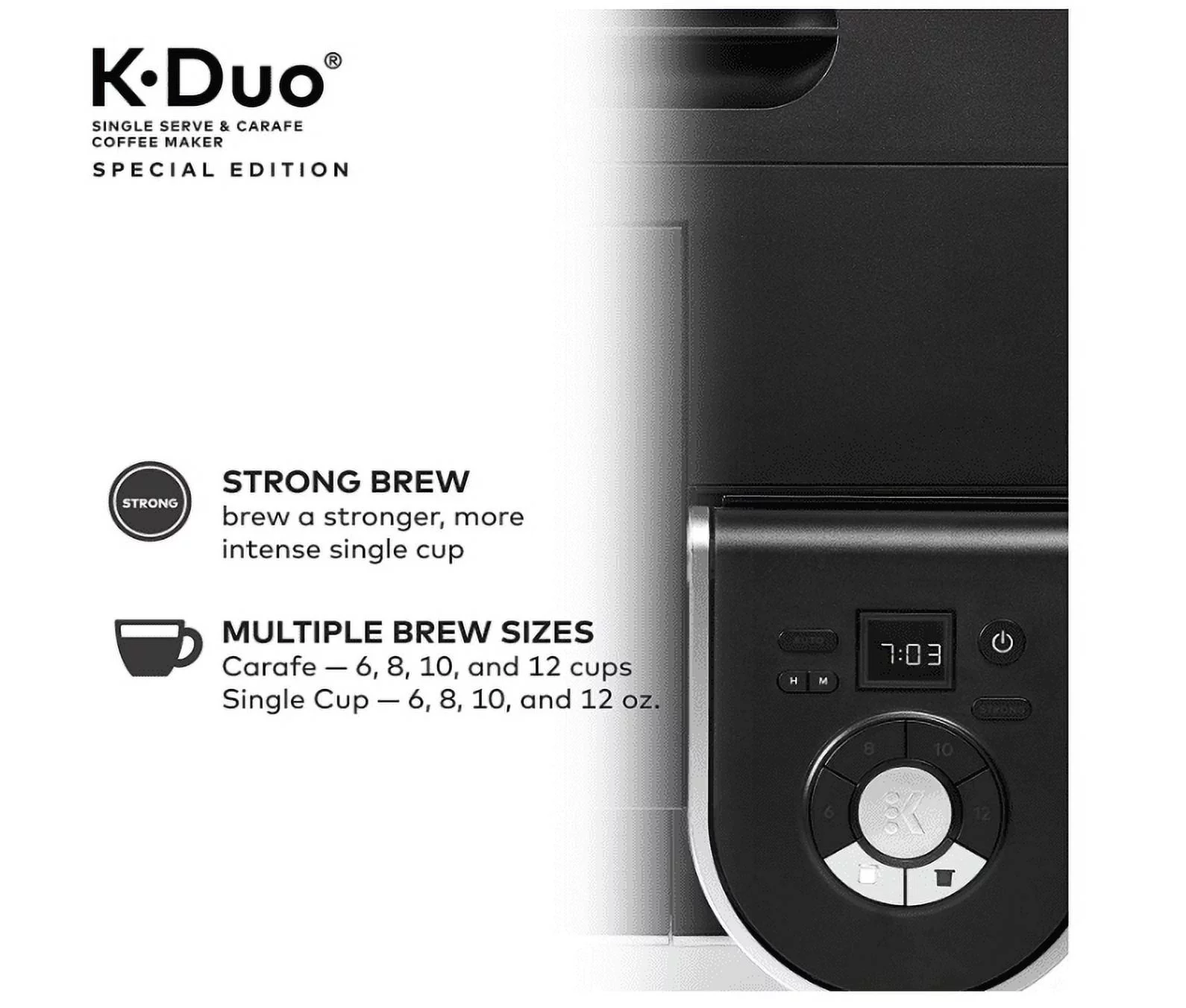 Keurig K-Duo Special Edition Coffee Maker, Single Serve and 12-Cup Drip Coffee Brewer, Compatible with K-Cup Pods and Ground Coffee, Silver