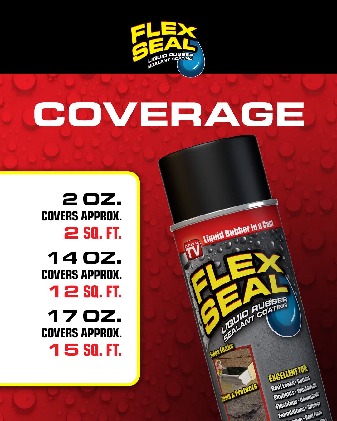 Flex Seal Spray Rubber Sealant Coating, 14-oz, Black (6 Pack)