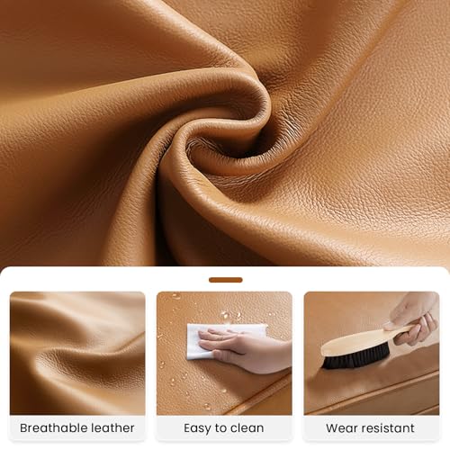 Modern Faux Leather Loveseat Sofa, Compact Small Couch with Spring Cushions & Solid Wood Frame, Easy-Clean Removable Cover, Living Room Office Apartment Furniture (71.25