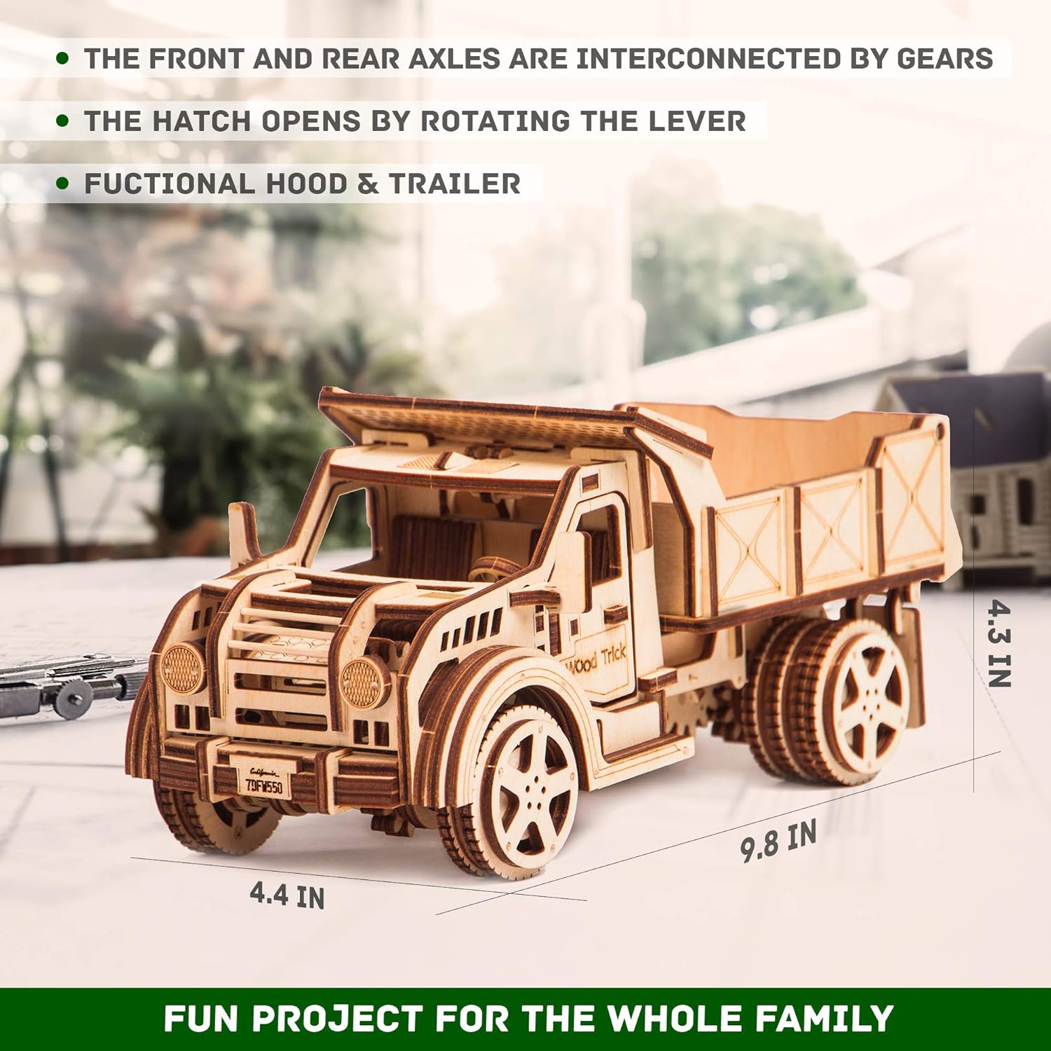 Wood Trick Big Rig Truck + Pickup + American Truck Bundle - 3D Wooden Puzzle Kits - Car Wooden Model Kits to Build