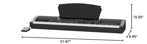 Alesis Recital Home Digital Piano with 88 Hammer Action Weighted Keys, Stand, Pedals and Lessons, Turquoise