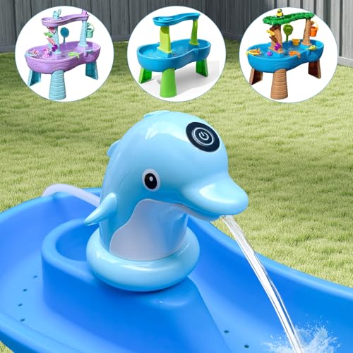 Kids Water Table Cover for Outdoor Play, Heavy-Duty 600D Waterproof Anti-UV Dustproof Protection Fits Splash Pond & Rain Showers Water Tables (Cover Only) Blue
