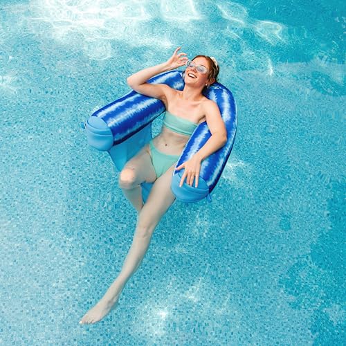 Big Joe Noodle Sling, No Inflation Needed, Pool Float with Armrests, Quick Draining Fabric, Cup Holder