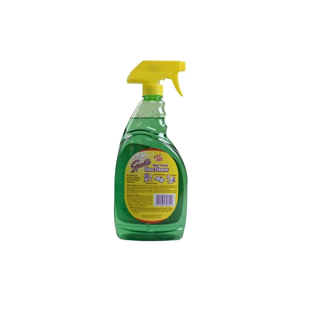 Sparkle Glass Cleaner Spray, New Green Formula, V.O.C Free, Leaves No Streaks, 33.8 FL OZ Spray Bottle (Pack of 6)