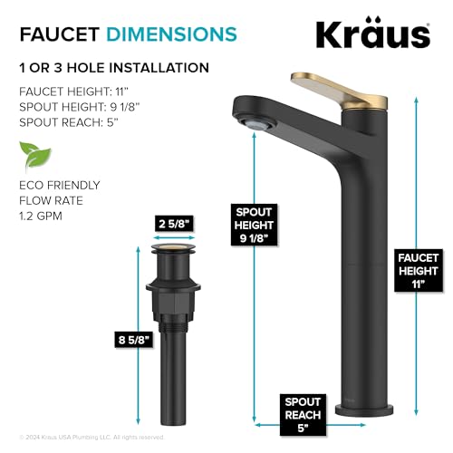 KRAUS Indy Single Handle One Hole Bathroom Sink Faucet in Chrome, KBF-1411CH