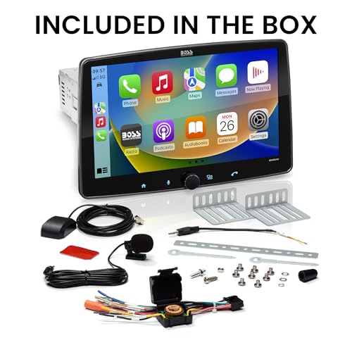 BOSS Audio Systems BVCP9700A-FL Single DIN Car Stereo Wireless Apple CarPlay, Android Auto, 7 Inch Touchscreen, Bluetooth, AM/FM Radio Receiver