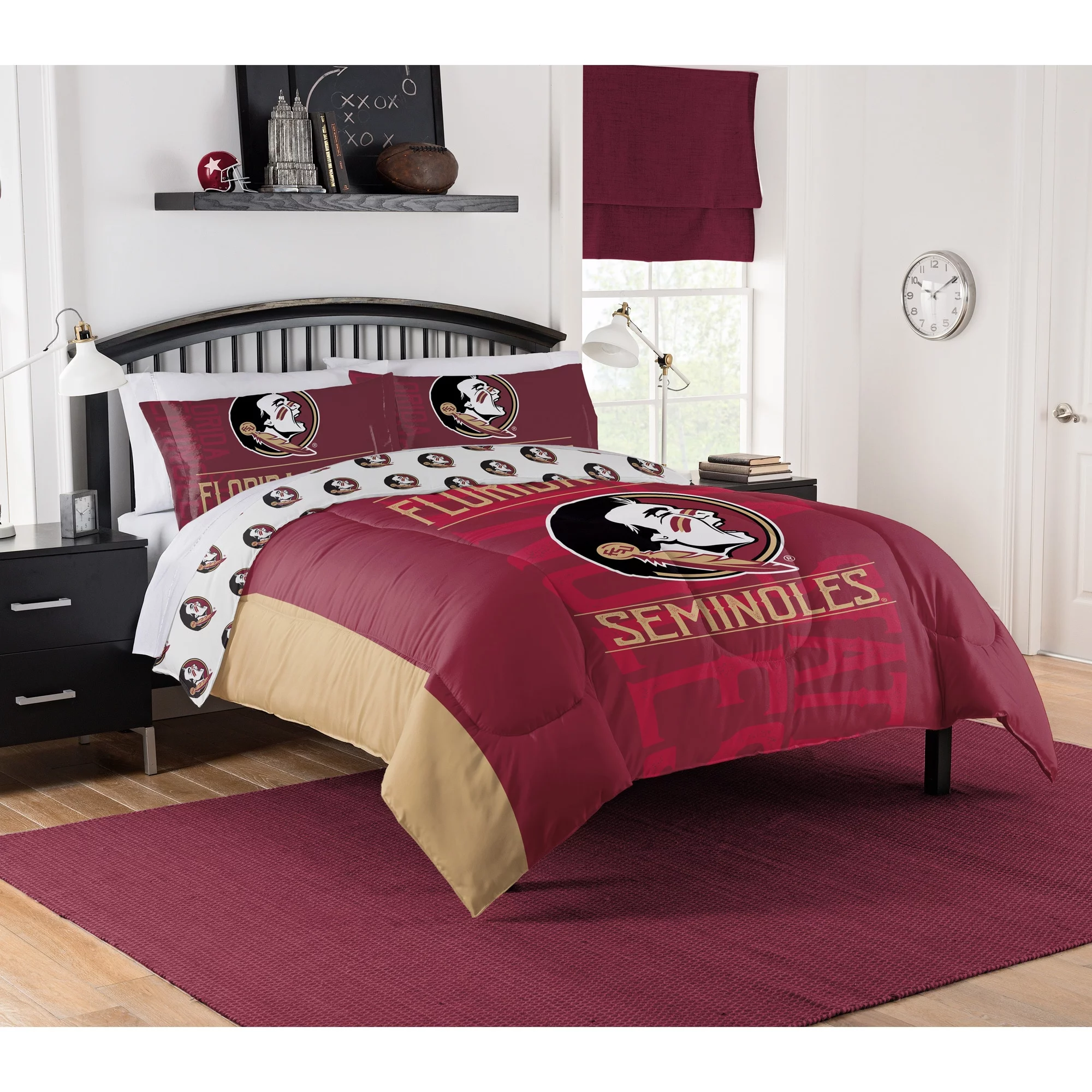 NCAA Florida State Seminoles Comforter Set, Full / Queen, Affiliation Design, Team Colors, 100% Polyester, 3 Piece Set
