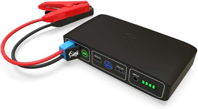 HALO Bolt Portable Car Jump Starter 57720 MWH Car Battery Jump Starter with 2 USB Ports To Charge Devices, Portable Car Charger - Matte Black, HALO BOLT 57720