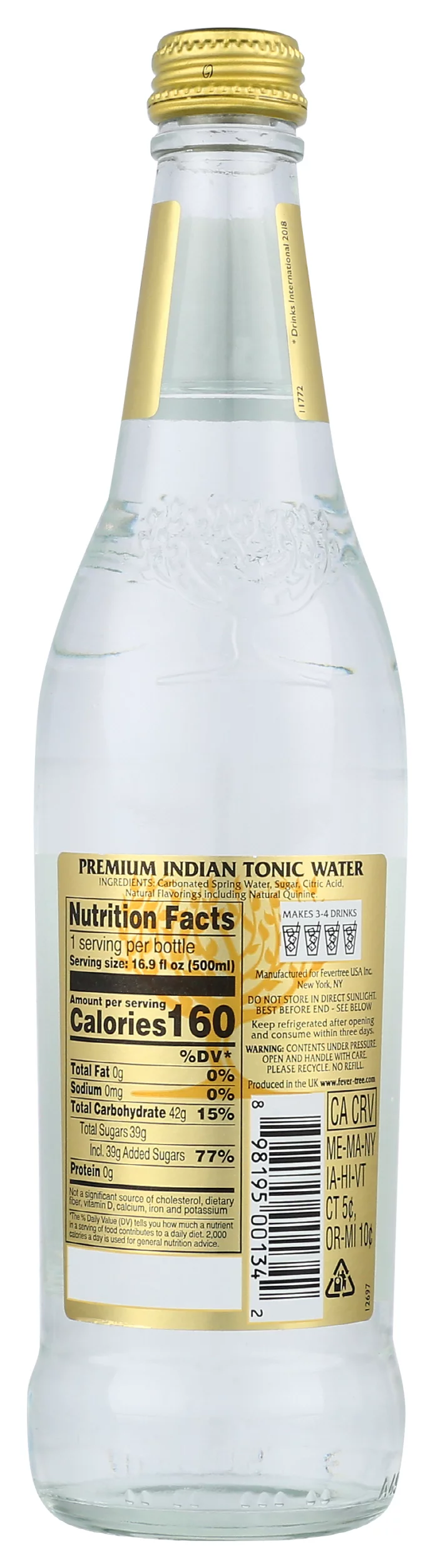 Fever-Tree Fever-Tree Indian Tonic 8X500Ml 16.9 Fluid Ounce Pack Of 8