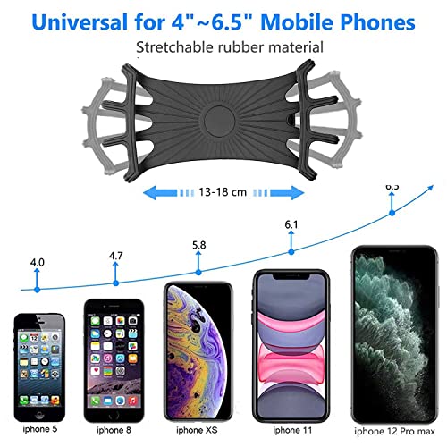 2 Pack Universal Bike Phone Mounts, 360 Rotation Silicone Holders for iPhone and Samsung, Compatible with 4.7-6.8 Inches Phones, Easy Installation