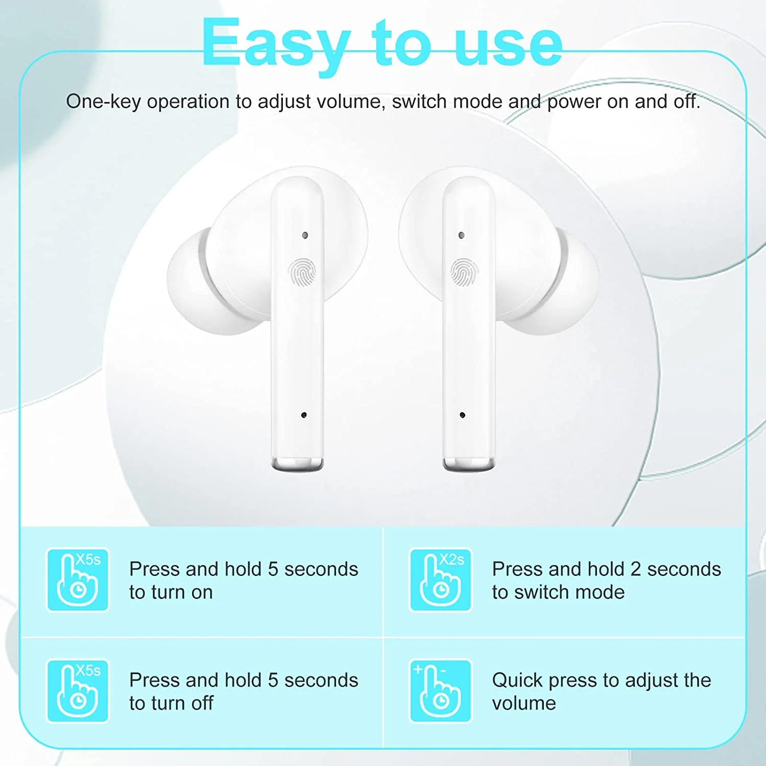 Sound Amplifier for Ears, Mini In-Ear Digital Sound Amplifier for Seniors and Adults, Rechargeable Amplifier, with Portable Charging Case, Binaural(White)