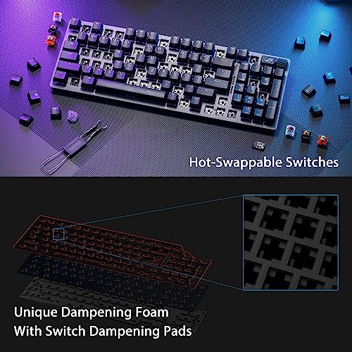 ASUS ROG Strix Scope II 96 Wireless Gaming Keyboard, Tri-Mode Connection, Dampening Foam & Switch-Dampening Pads, Hot-Swappable Pre-lubed ROG NX Snow Switches, PBT Keycaps, RGB-Black