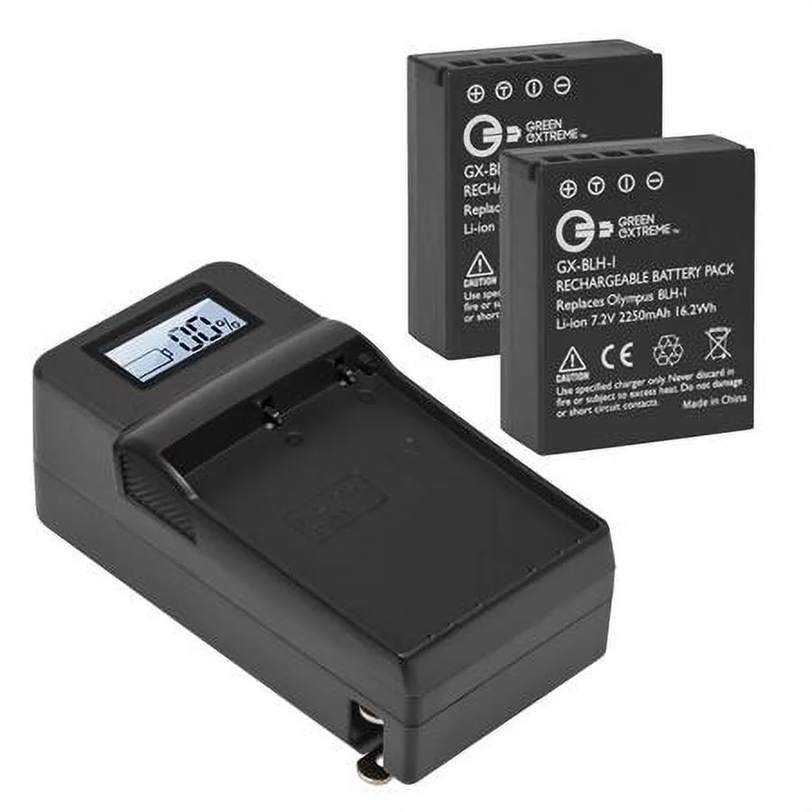2x BLH-1 7.2V 2250mAh Li-Ion Batteries, Bundle with GX-CH1 Compact Smart Charger Base and Smart Charger Plate
