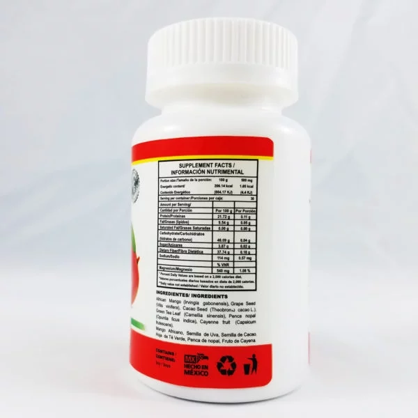 Mango Africano Natural Weight Loss Dietary Supplement 30 Capsules 500mg (2 PACK) Suplemento dietético de pérdida de peso natural Mango Africano 30 cápsulas 500 mg (paquete de 2)